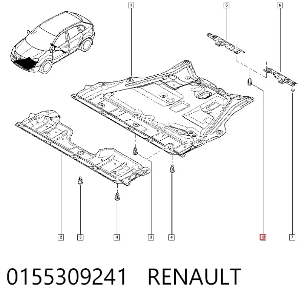 Clip de fijación de parachoques delantero 0155309241 Renault (RVI)