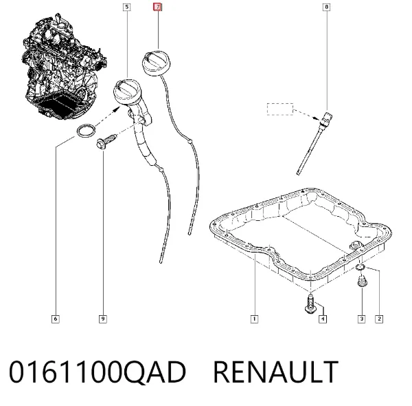Varilla de aceite 0161100QAD Renault (RVI)