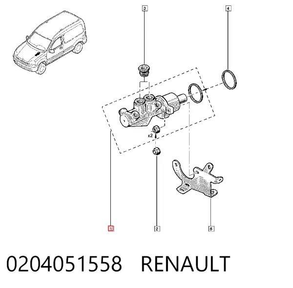 Cilindro maestro de frenos 0204051558 Renault (RVI)