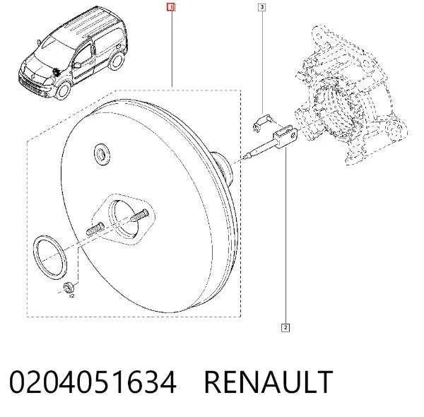 Servofreno 0204051634 Renault (RVI)