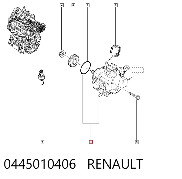 Bomba inyectora 0445010406 Renault (RVI)
