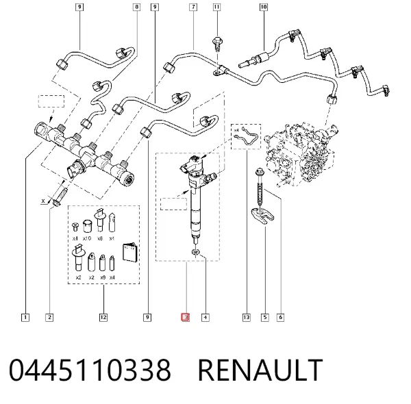 Inyector 0445110338 Renault (RVI)
