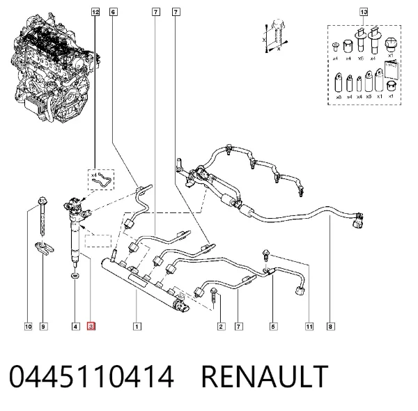 Inyector 0445110414 Renault (RVI)