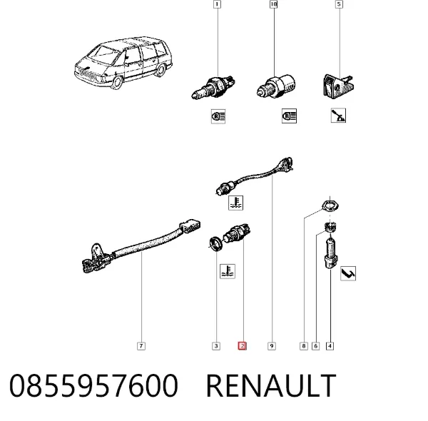 Sensor de temperatura 0855957600 Renault (RVI)