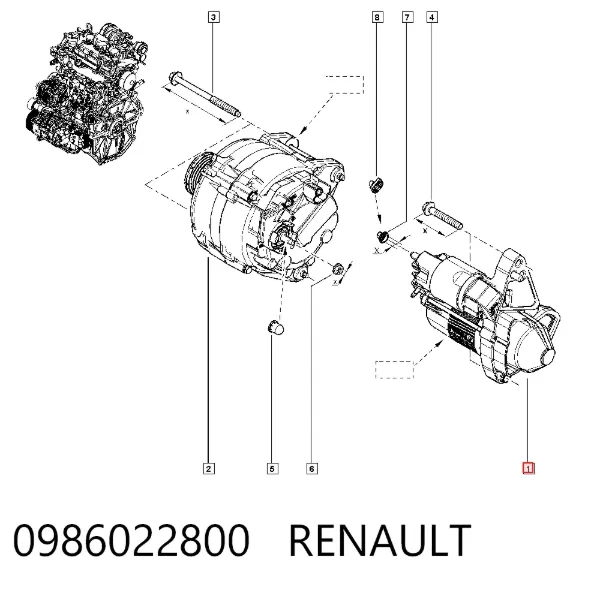 Motor de arranque 0986022800 Renault (RVI)