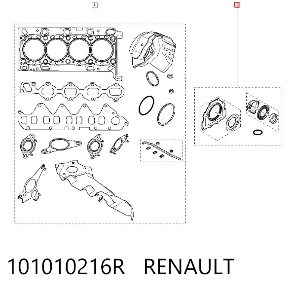 Retén delantero y trasero del cigüeñal del motor 101010216R Renault (RVI)