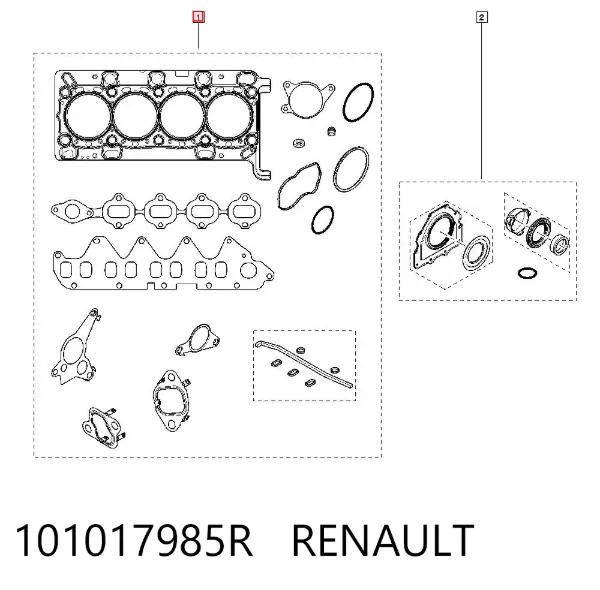 Juego de juntas superiores de motor 101017985R Renault (RVI)