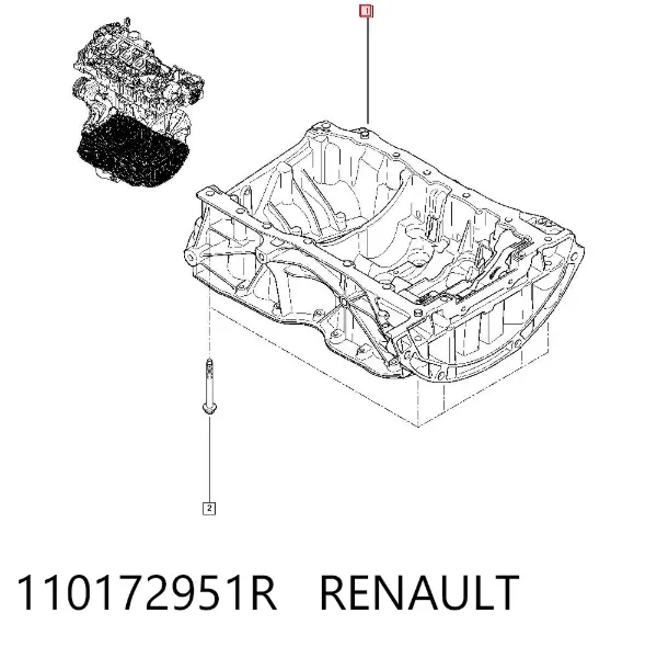 Cárter de aceite, parte superior 110172951R Renault (RVI)