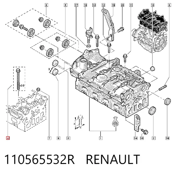 Tornillo culata 110565532R Renault (RVI)