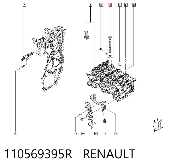 Tornillo culata 110569395R Renault (RVI)