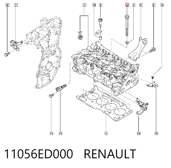 Tornillo culata 11056ED000 Renault (RVI)
