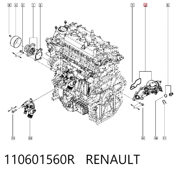 Brida del sistema de refrigeración (triple unión) 110601560R Renault (RVI)