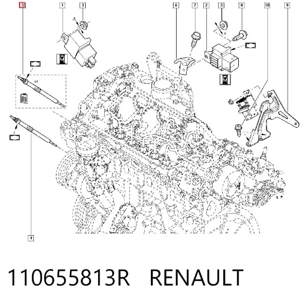 Bujía de precalentamiento 110655813R Renault (RVI)