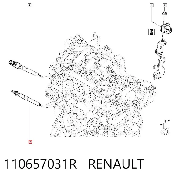 Bujía de precalentamiento 110657031R Renault (RVI)