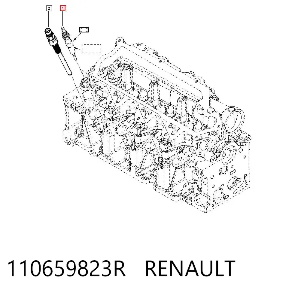 Bujía de precalentamiento 110659823R Renault (RVI)