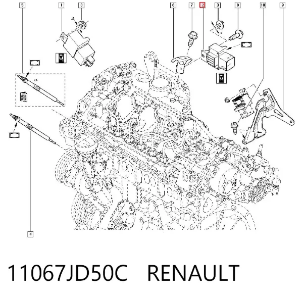 Relé de los calentadores 11067JD50C Renault (RVI)