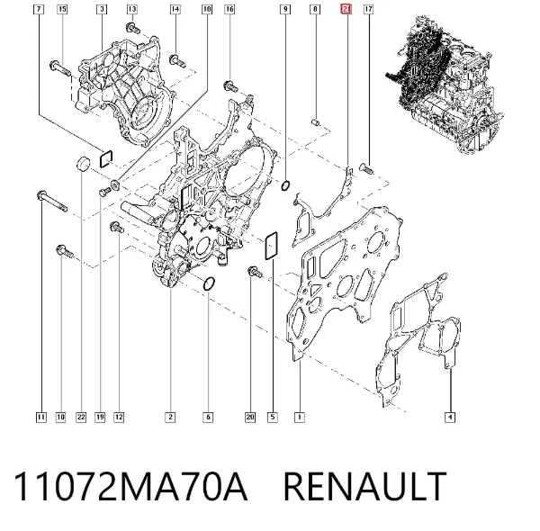 Junta de termostato 11072MA70A Renault (RVI)