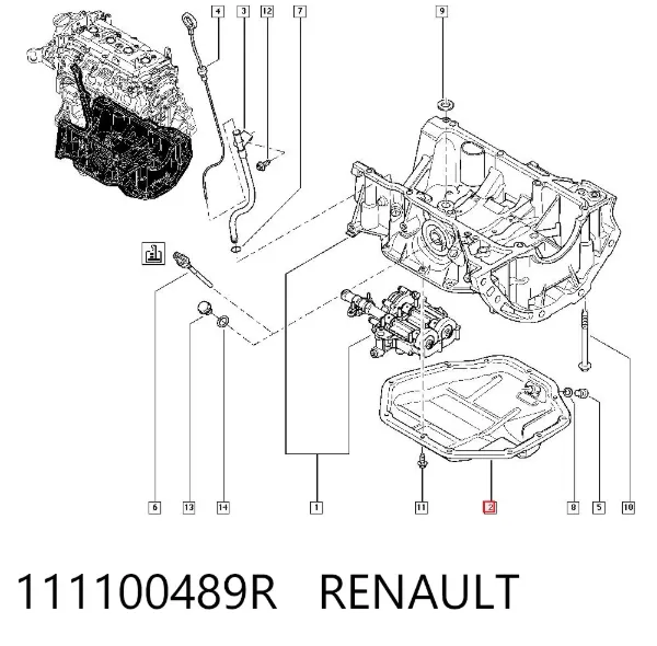 Cárter de aceite del motor 111100489R Renault (RVI)