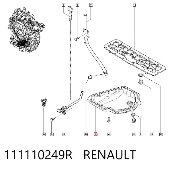 Cárter de aceite inferior 111110249R Renault (RVI)