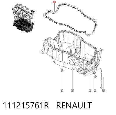 Junta del cárter de aceite RENAULT 111215761R