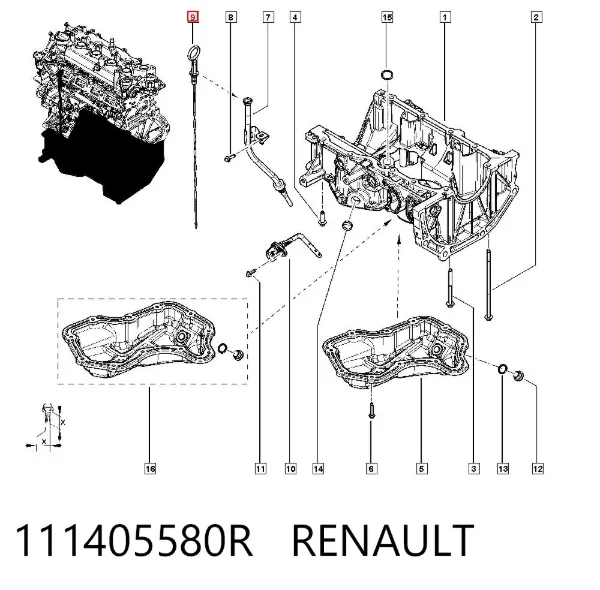 Varilla de aceite 111405580R Renault (RVI)