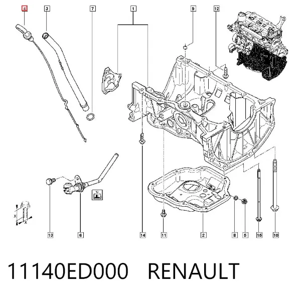 Varilla de aceite 11140ED000 Renault (RVI)