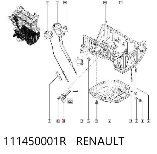 Sensor de nivel de aceite 111450001R Renault (RVI)