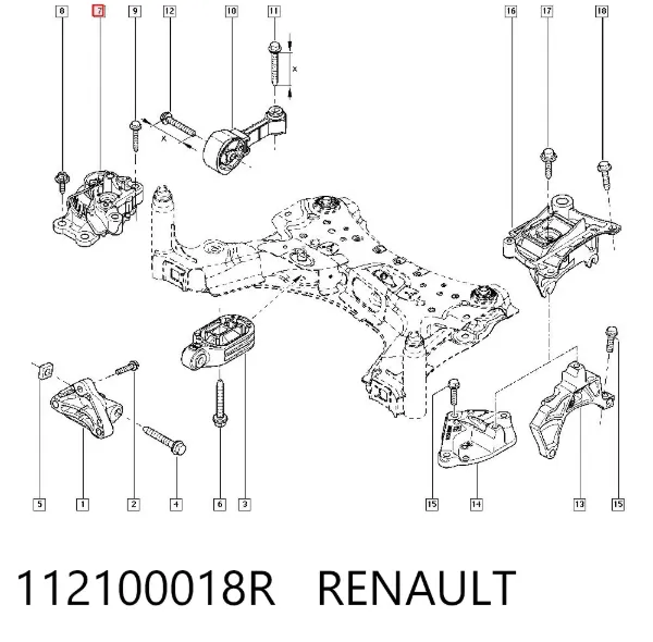 Soporte inferior derecho del motor 112100018R Renault (RVI)
