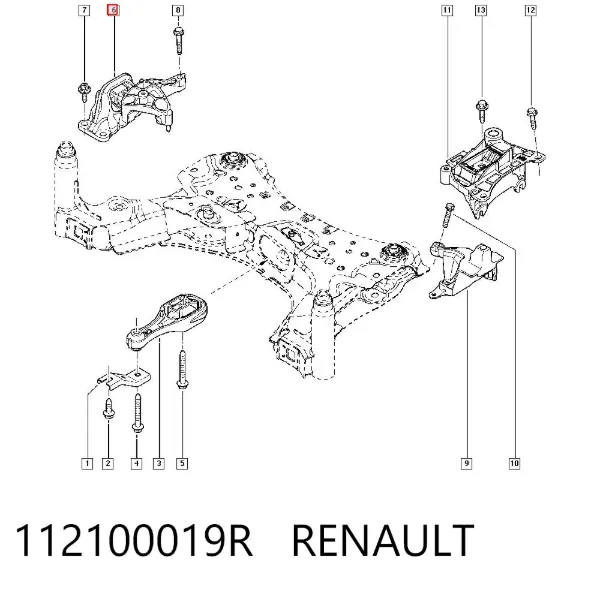 Soporte de motor derecho 112100019R Renault (RVI)