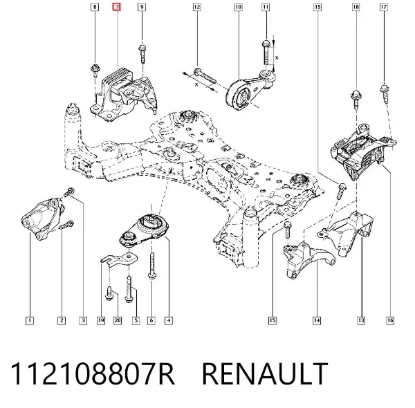 Soporte de motor derecho 112108807R Renault (RVI)