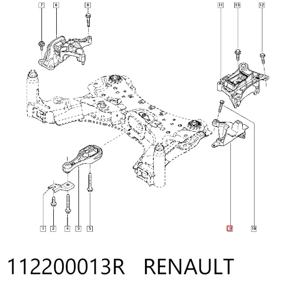 Soporte izquierdo del motor 112200013R Renault (RVI)