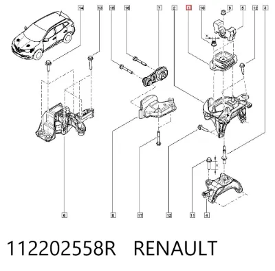 Soporte izquierdo del motor RENAULT 112202558R