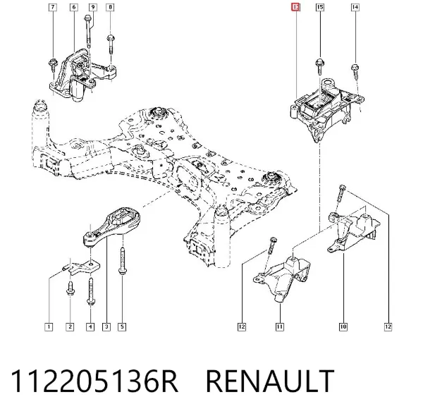 Soporte izquierdo del motor 112205136R Renault (RVI)