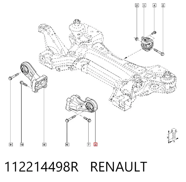 Soporte izquierdo del motor 112214498R Renault (RVI)