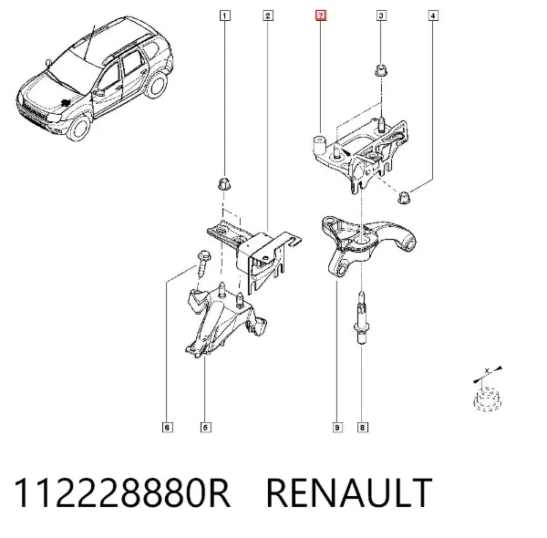 Soporte del soporte izquierdo del motor 112228880R Renault (RVI)
