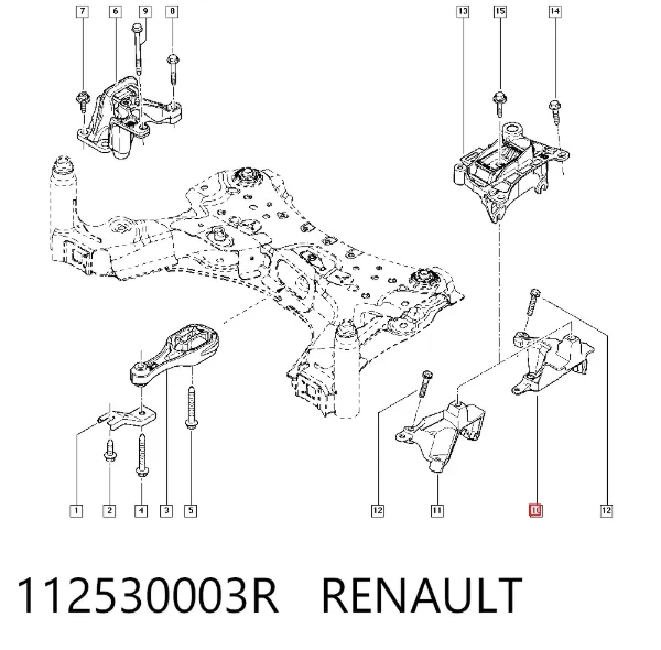 Soporte izquierdo del motor 112530003R Renault (RVI)