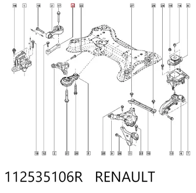 Soporte derecho del motor RENAULT 112535106R