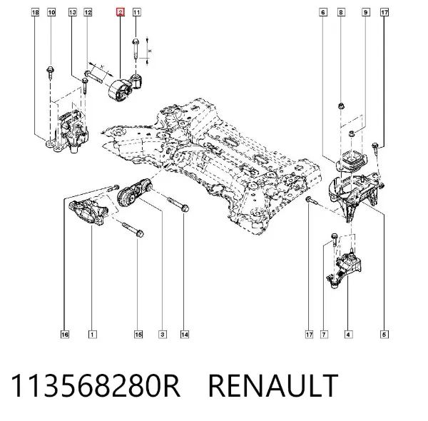 Soporte superior derecho del motor 113568280R Renault (RVI)