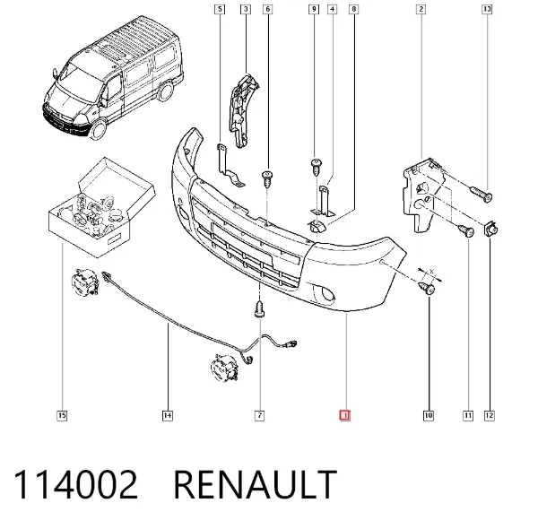 Paragolpes 114002 Renault (RVI)