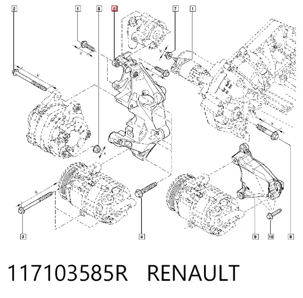 Soporte del alternador Renault Scenic GRAND III