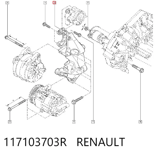Soporte del alternador 117103703R Renault (RVI)