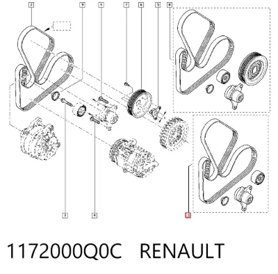 Correa de accesorios, juego RENAULT 1172000Q0C