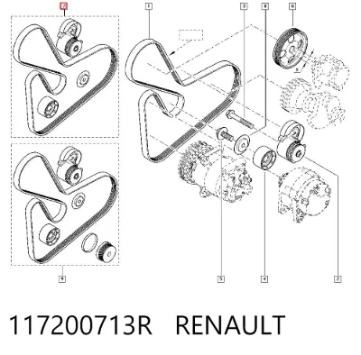 Correa de accesorios, juego RENAULT 117200713R