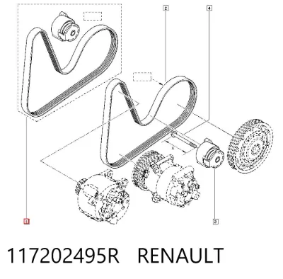 Correa de accesorios, juego RENAULT 117202495R