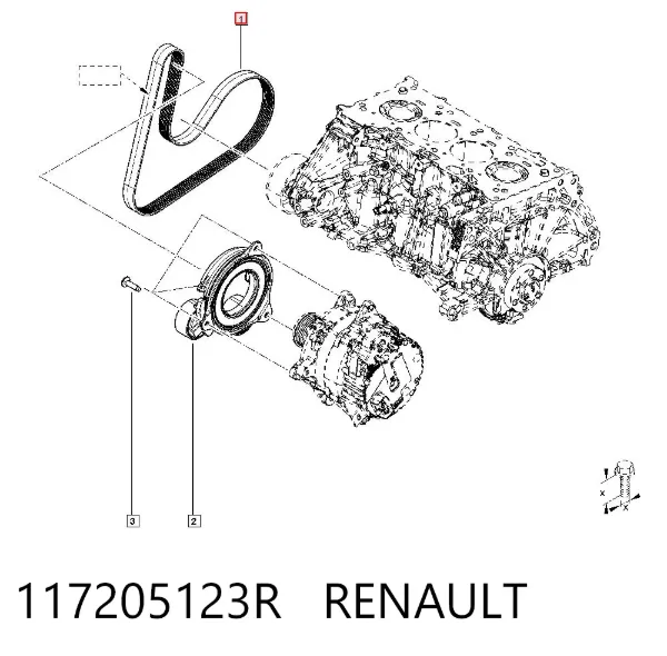Correa de alternador 117205123R Renault (RVI)