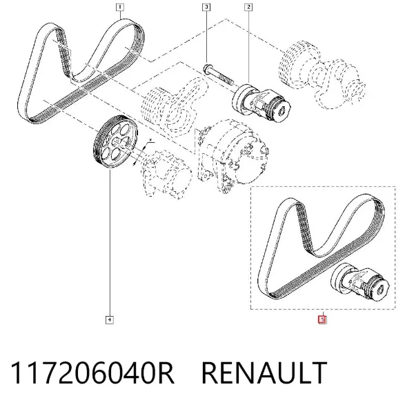 Correa de transmisión 117206040R Renault (RVI)