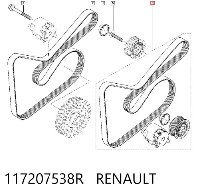 Correa de accesorios, juego RENAULT 117207538R