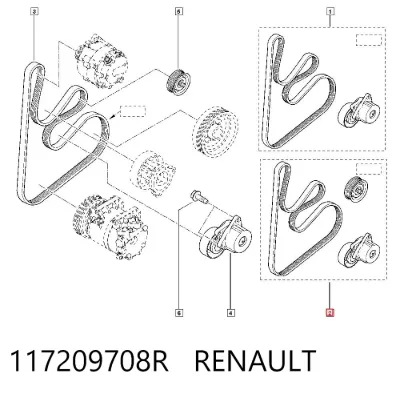 Correa de accesorios, juego RENAULT 117209708R