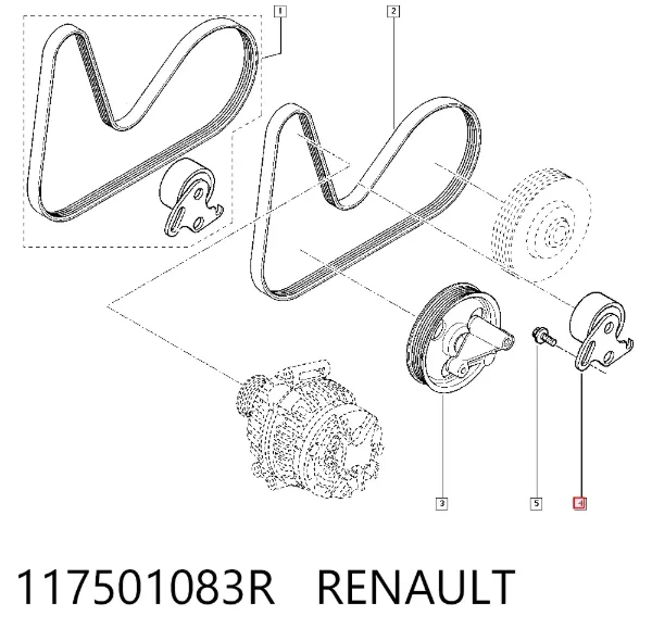 Tensor de correa poli V 117501083R Renault (RVI)