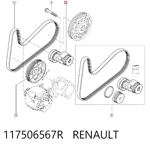 Tensor de correa poli V 117506567R Renault (RVI)